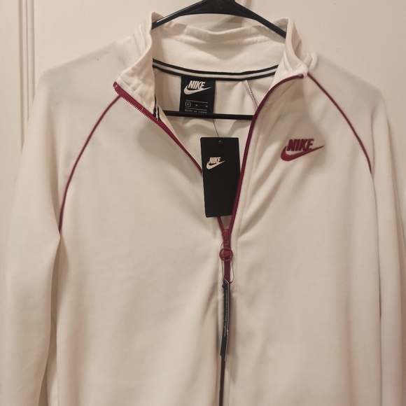 Nike Full Zip Womens Track Jacket medium White Velour Velvet Y2K - Picture 2 of 16